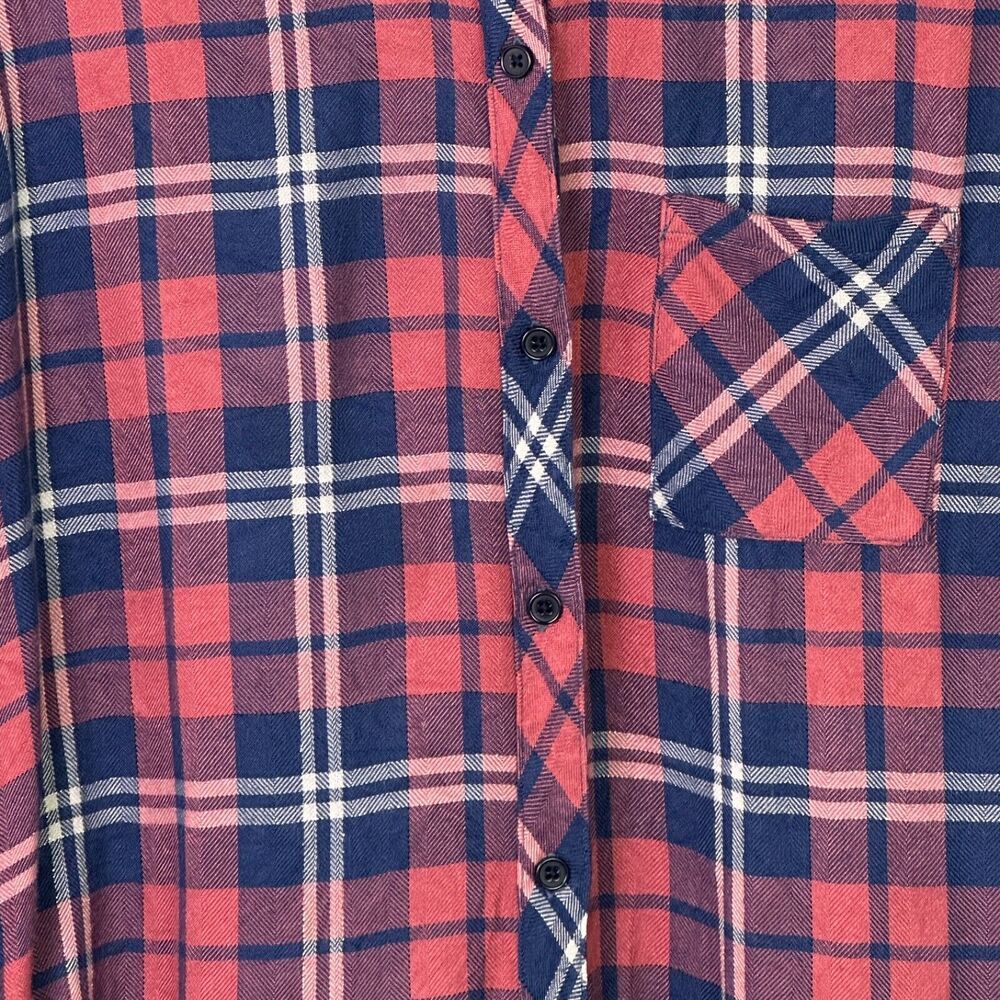 Rails Rust, Navy Blue Plaid Button Down Shirt Siz… - image 3